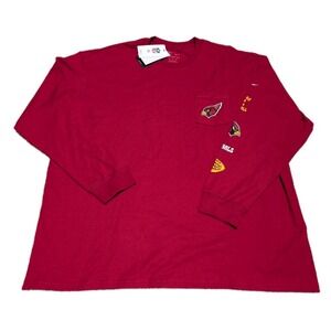 Men Nike St. Louis Cardinals Long Sleeve Pullover Shirt Red White Size 2XL NWT